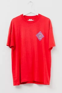 Vintage 1990s Distressed Yamaha Drum Graphic Red T-Shirt
