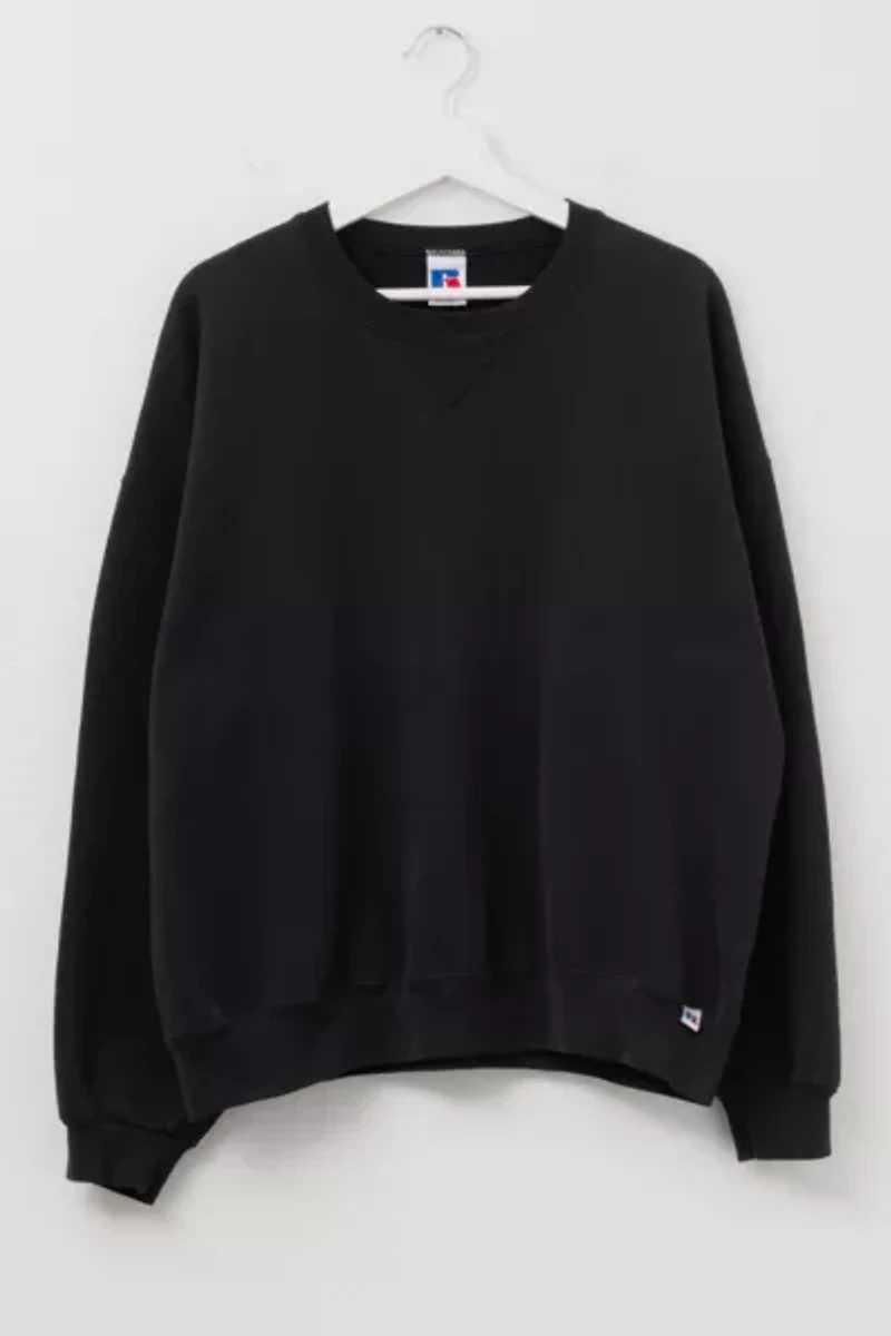 Vintage 1990s Russell Athletic Black V-Stitch Crewneck Sweatshirt