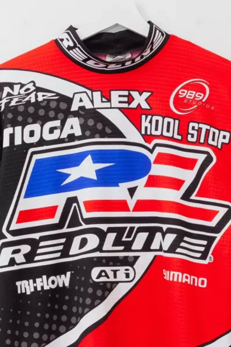 Vintage 1990s Redline All Over Print No Fear Long Sleeve BMX Jersey