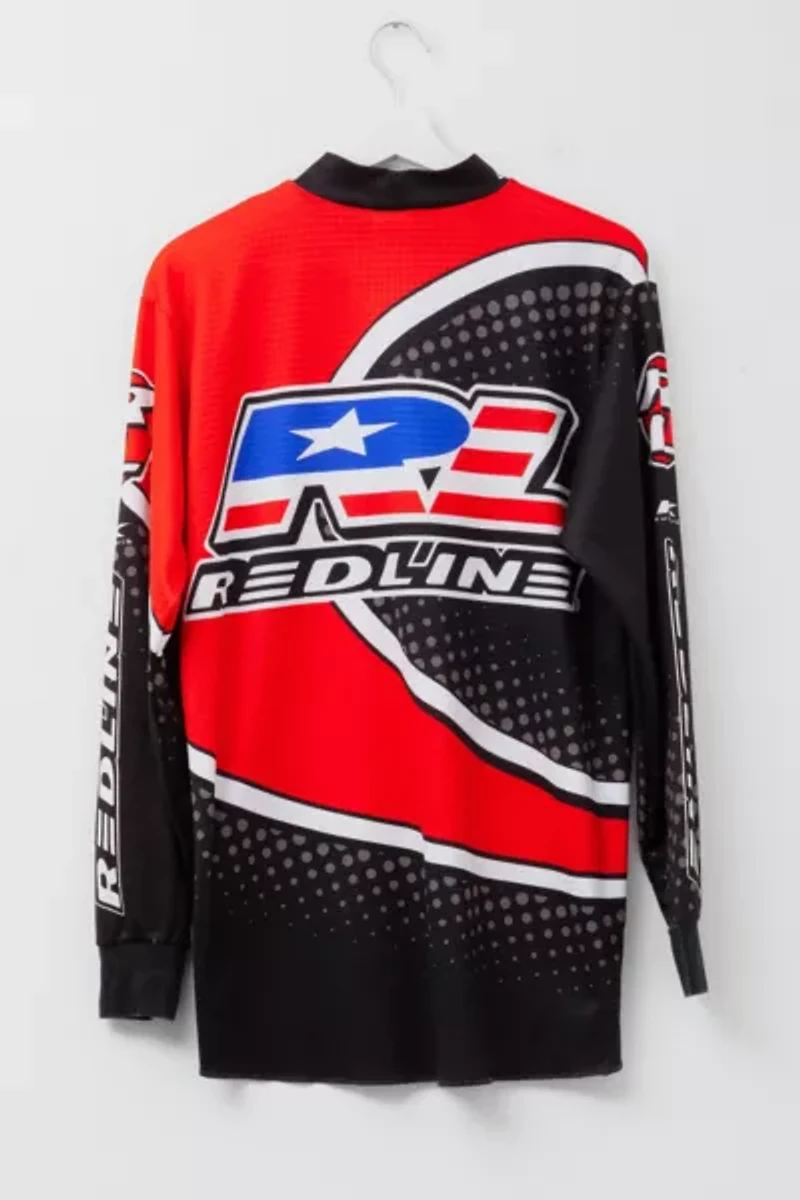 Vintage 1990s Redline All Over Print No Fear Long Sleeve BMX Jersey