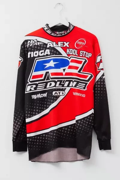 Vintage 1990s Redline All Over Print No Fear Long Sleeve BMX Jersey