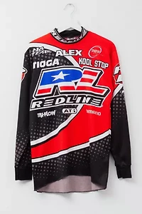 Vintage 1990s Redline All Over Print No Fear Long Sleeve BMX Jersey