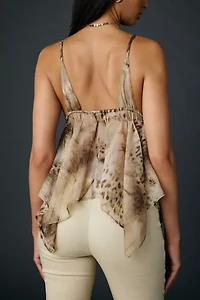 UO Spellbound Shimmer Chiffon Hanky Hem Babydoll Cami