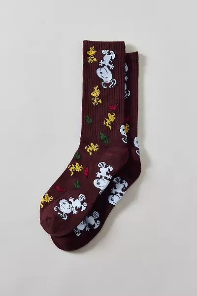 Peanuts Snoopy Allover Autumn Pattern Crew Sock