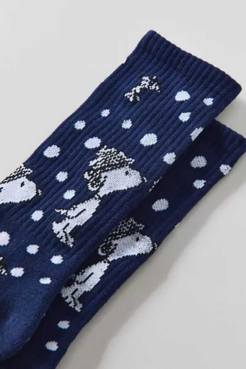 Peanuts Snoopy Snowflake Crew Sock