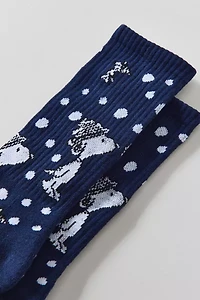 Peanuts Snoopy Snowflake Crew Sock