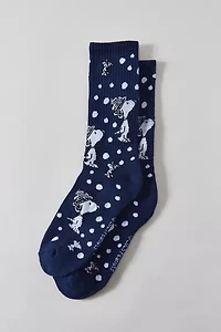 Peanuts Snoopy Snowflake Crew Sock