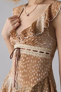 Kimchi Blue Sweet Talk Plunging Asymmetric Ruffle Blouse