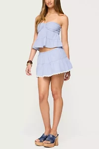 Edikted Dora Strapless Eyelet Babydoll Top