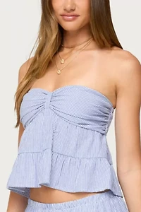 Edikted Dora Strapless Eyelet Babydoll Top