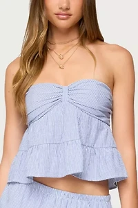 Edikted Dora Strapless Eyelet Babydoll Top