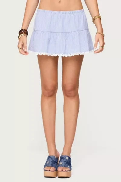 Edikted Dora Eyelet Flared Mini Skirt