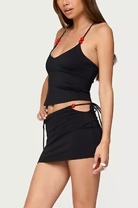 Edikted Maree Bead Cut Out Mini Skirt