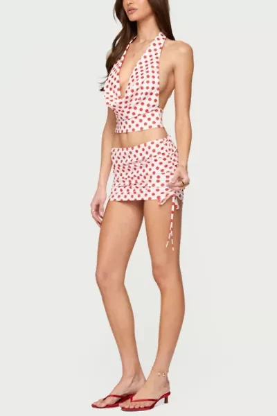 Edikted Zoe Polka Dot Cowl Neck Top
