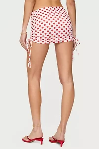 Edikted Zoe Polka Dot Drawstring Mini Skirt