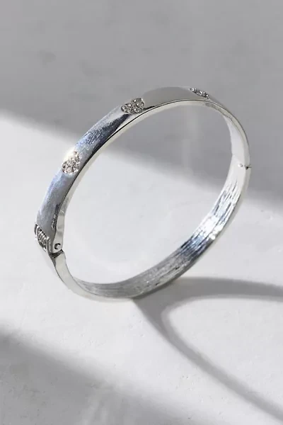 Pricilla Rhinestone Heart Bangle Bracelet