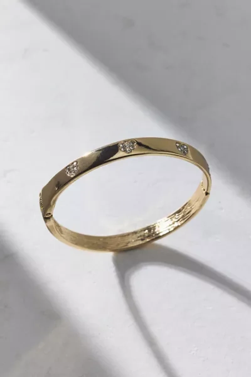 Pricilla Rhinestone Heart Bangle Bracelet