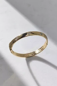 Pricilla Rhinestone Heart Bangle Bracelet