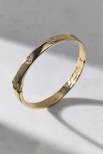 Pricilla Rhinestone Heart Bangle Bracelet