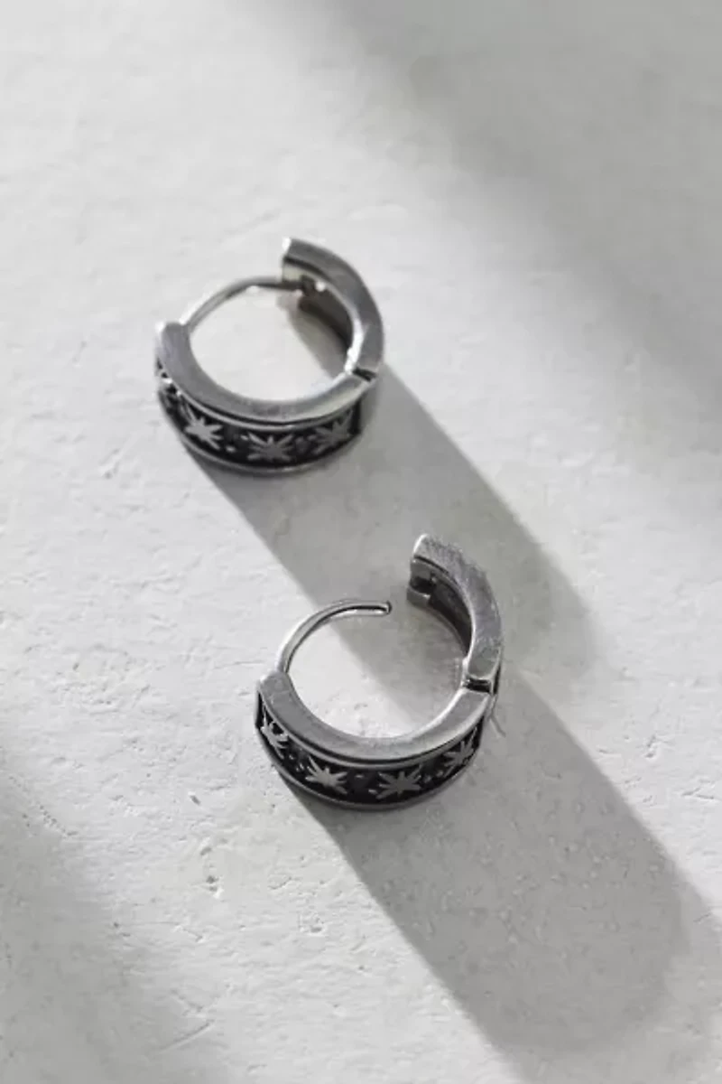 Etched Waterproof Huggie Hoop Earring