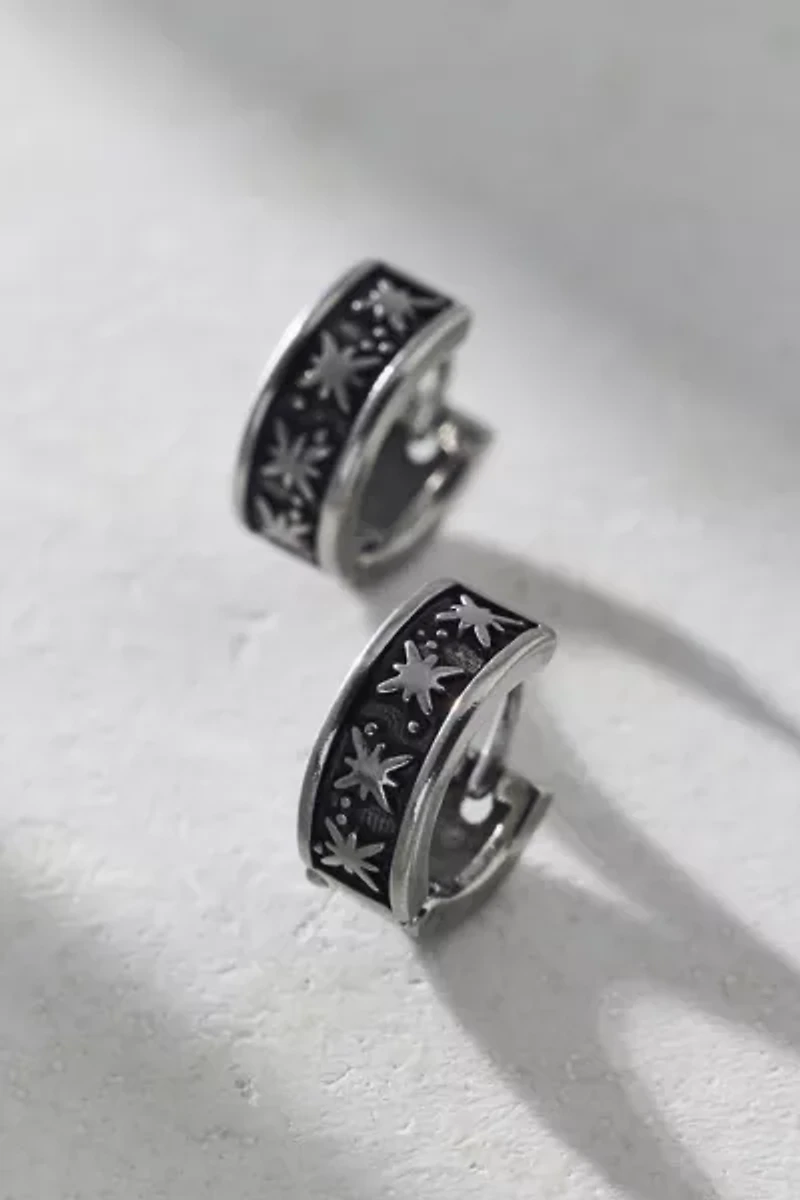 Etched Waterproof Huggie Hoop Earring