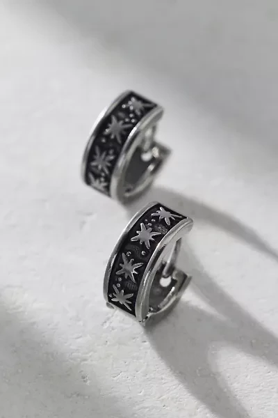 Etched Waterproof Huggie Hoop Earring