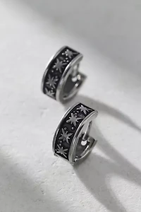 Etched Waterproof Huggie Hoop Earring