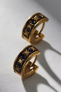 Etched Waterproof Huggie Hoop Earring