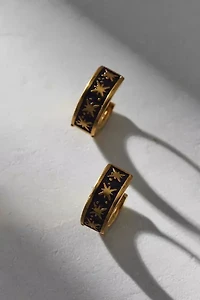 Etched Waterproof Huggie Hoop Earring
