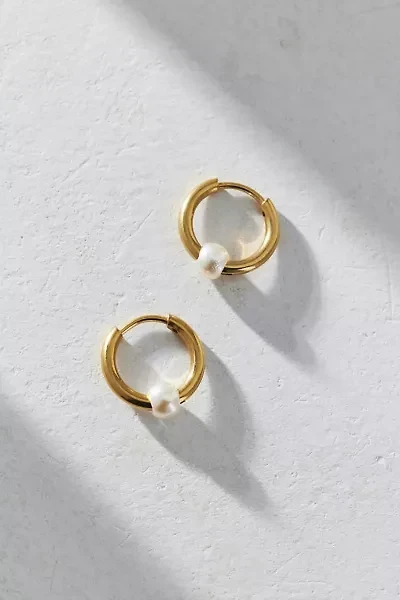 Pearl Waterproof Huggie Hoop Earring