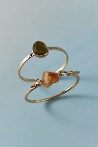 Amina Stone Cuff Bracelet Set