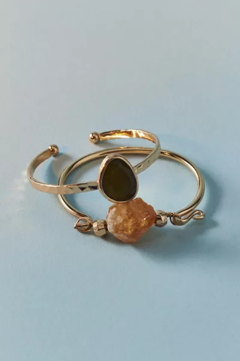 Amina Stone Cuff Bracelet Set