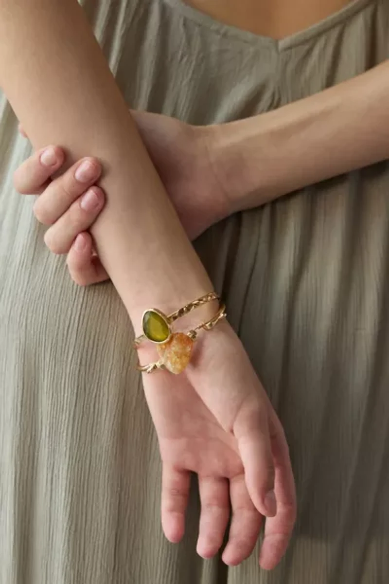 Amina Stone Cuff Bracelet Set