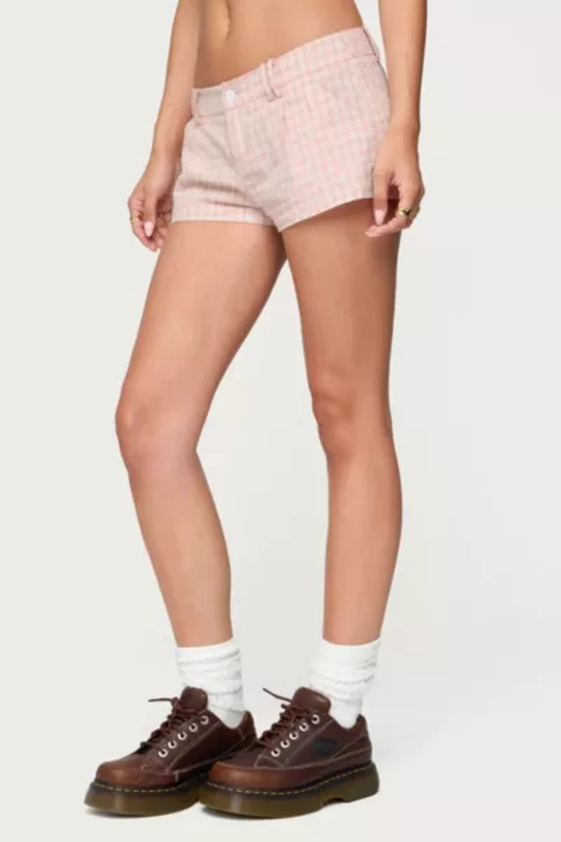 Edikted Monty Plaid Micro Shorts