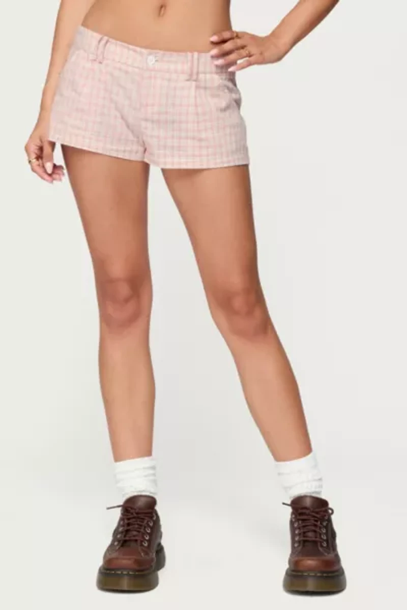 Edikted Monty Plaid Micro Shorts