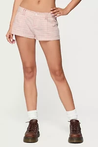 Edikted Monty Plaid Micro Shorts