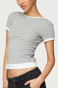 Edikted Julietta Contrast Layered T Shirt