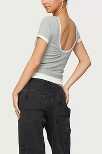 Edikted Julietta Contrast Layered T Shirt