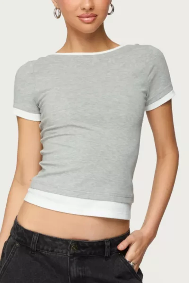Edikted Julietta Contrast Layered T Shirt