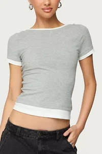 Edikted Julietta Contrast Layered T Shirt