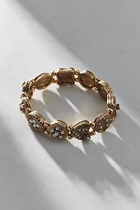 Jude Pearl Antiqued Metal Stretch Bracelet