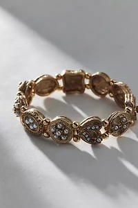 Jude Pearl Antiqued Metal Stretch Bracelet