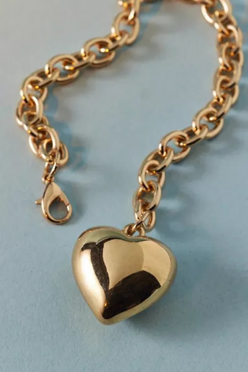 Puffy Heart Charm Bracelet