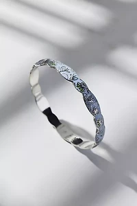 Scallop Patterned Metal Bangle Bracelet