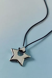 Jade Star Pendant Corded Necklace