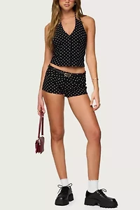 Edikted Twyla Polka Dot Stretch Shorts