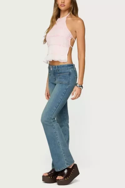 Edikted Amit Tiered Chiffon Halter Top