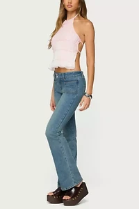 Edikted Amit Tiered Chiffon Halter Top