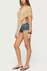 Edikted Azalia Asymmetric Knit Poncho