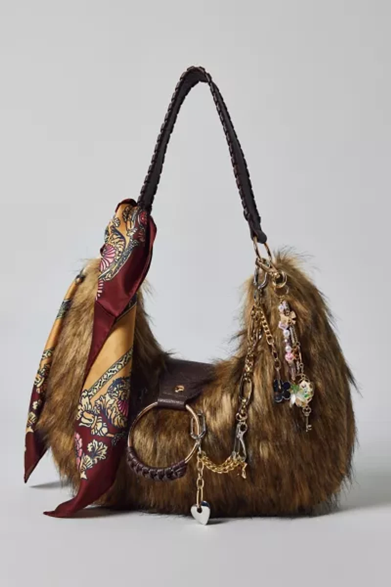 Silence + Noise Yasmin Faux Fur Hobo Bag